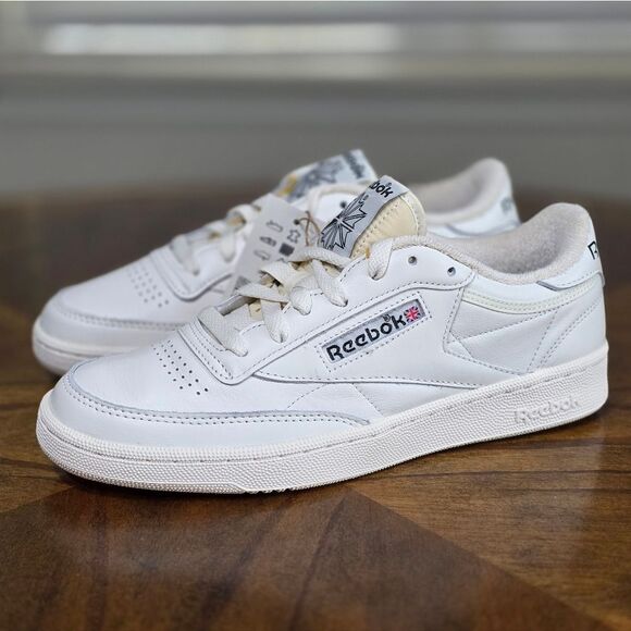 Reebok Club C 85 White Black Leather Shoes Classic Sneakers Women's 10 Brand New - Picture 5 of 16